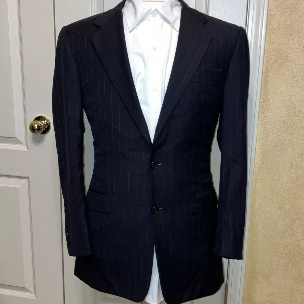 Loro Piana HICKEY FREEMAN Blazer / Jacket TASMANIAN Super 120's - Sz 39 R Black